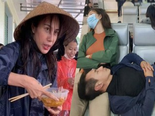 Sao Việt vất vả khi đi cứu trợ miền Trung